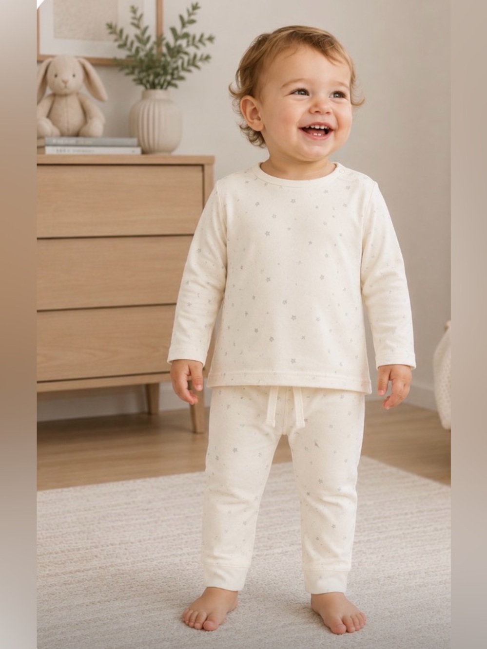 $15 Last One! Quincy Mae Organic Cotton 2 pc Set, Hi-Low Top & Drawstring Pants